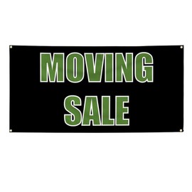 Vinyl Banner Multiple Sizes Moving Sale A Outdoor Advertising Printing Business Outdoor Weatherproof Industrial Yard Signs 4 Grommets 24x48Inches