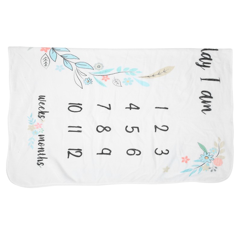 Flannel Baby Monthly Milestone Blanket Infant Growth Memory Blanket Photography