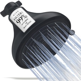 NUUD Filtered Shower Head - Removes Chlorine, Heavy Metals & Contaminants for Healthier Scalp, Skin & Hair | Protects Colored Hair & Soothes Dry Skin - High Pressure Shower Head Filter - Black
