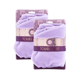 Earth & I - 2 Count - Hair Wrap Towel Twist, Hair Towel Wrap for Women, Hair Plop, Hair Towels, Hair Turbans for Women Wet Hair, Cury Hair, Absorbent Anti-Frizz Terry Cloth