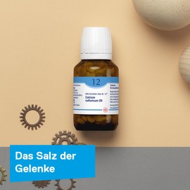 DHU Schüßler-Salz Nr. 12 Calcium sulfuricum D6 – Das Mineralsalz der Gelenke – das Original – umweltfreundlich im Arzneiglas, 200 St. Tabletten mit Tablettendöschen