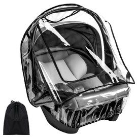Hysagtek Car Seat Rain Covers Universal Baby Car Seat Rain Covers with Hook and Loop & Handle Opening Baby Carrier Raincover Quick-Access Roll-Up Door & Dual Side Ventilation Ideal Air Circulation