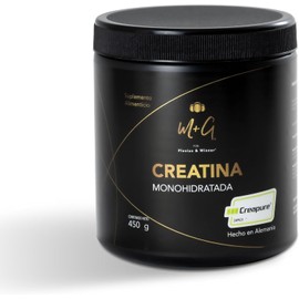 Creatina Monohidratada Creapure PLENIUS & WINNER M+G® | Suplemento alimenticio para Gym (pre-entreno) de uso diario (450 Gramos, Natural)