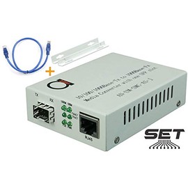 Open SFP Slot - Gigabit Ethernet - Fiber Optic Media Converter - to UTP Cat5e/Cat6 10/100/1000 Copper – AutoSensing - SFP Slot Supporting Any Mini GBIC/SFP Gigabit Type - Jumbo Frame & LLF Support