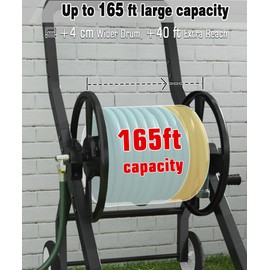 Artigarden Garden Hose Reel Cart with Wheels, Outdoor Water Hose Cart Black