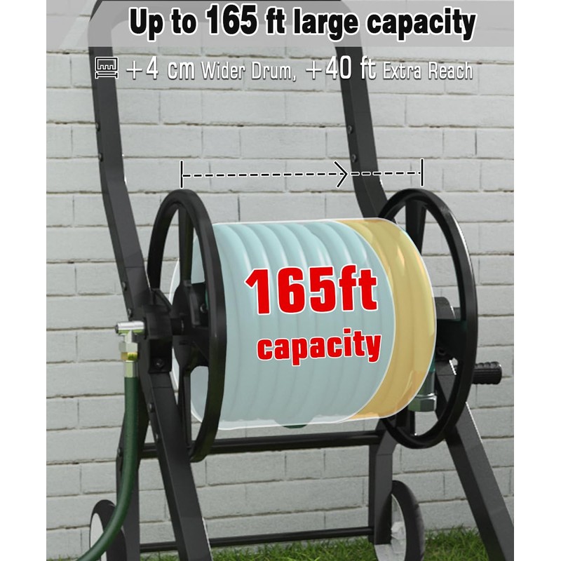 Artigarden Garden Hose Reel Cart with Wheels, Outdoor Water Hose
