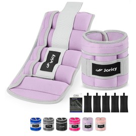 Adjustable Ankle Weights for Women Men 1 Pair 2 4 6 8 10 LBS Leg Weight Hand Arm Wrist Weights with Removable Weight, 1-5 LB Each Ankle Strength Training Weight for Gym Fitness Walking Running, Purple