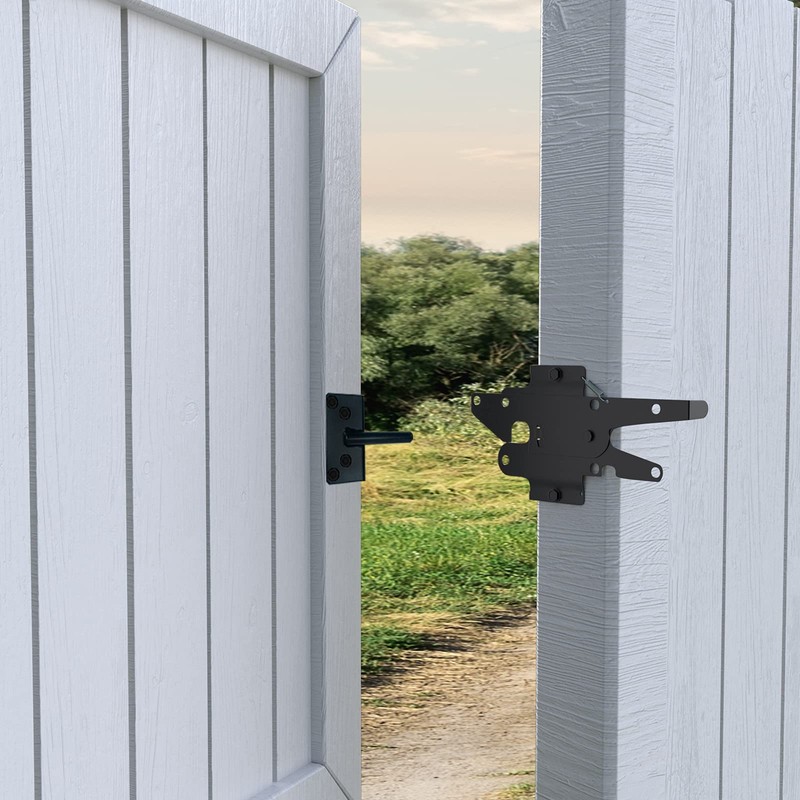 Bordersmover Heavy Duty Gate Latch, Post Mount Automatic Self-Closing Door