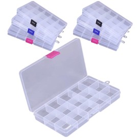 6 Piezas Caja Organizadora de15 divisiones Para Decoración De Uñas Arete.con Compartimentos Ajustables