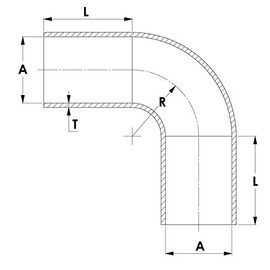 HPS HPS Performance 1-1/4" ID, 10" Leg, 90 Degree Silicone Elbow Coupler Hose, High Temp 4-ply Reinforced, Blue (HTSEC90-125-L10-BLUE)