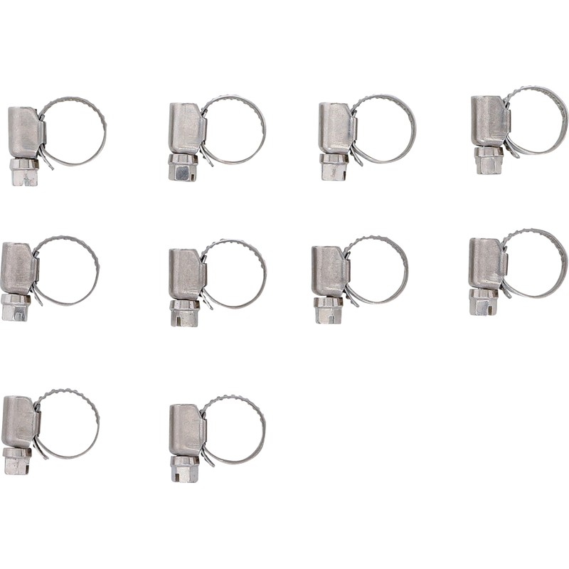 BGS Hose Clip, 10 x 16 mm, Stainless Steel, Set