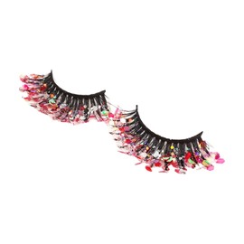 AIXXCUVQ 2x Reusable And Washable Dramatic Christmas Eyelashes Professional Easy Application Eyelashes With Glitter Plastic, Q-13