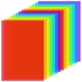 14 Pcs A4 Colour Overlays for Dyslexia, Coloured Transparency Sheets, Overlays Aids for Reading Beginner, Light Coloured Plastic Overlays for ADHD, Irlens Syndrome, Reduce Visual Stress