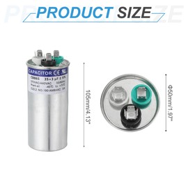 PATIKIL CBB65 Capacitor, 35+3uF 370-440 VAC 50/60Hz Aluminium CBB65 Air Conditioner Motor Starting Round Capacitor for HVAC Systems, Air Conditioner, Heat Pump
