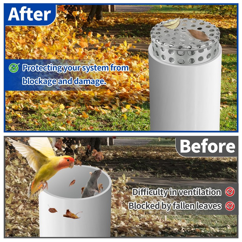 Boltigen 2PCS PVC Termination Mesh Screen Vent Covers, Stainless Steel
