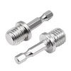 2pcs Silver Outer Conversion Rod M10+M14 Woodworking Hex Socket Adapter