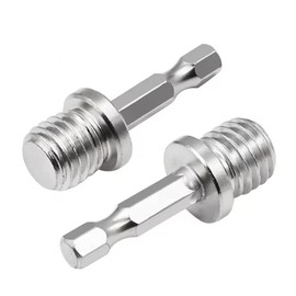 2pcs Silver Outer Conversion Rod M10+M14 Woodworking Hex Socket Adapter Converter Impact Power Drill Sockets Adapter Setsdrill Chuck Hex Shank Converter Drill Chuck Power Drill Parts and Accessories