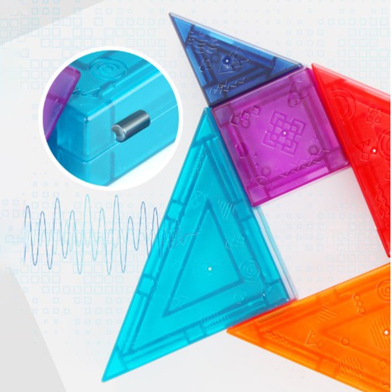3D Magnetic Tangram Building Blocks Kids Brain Teaser Shape Recognition