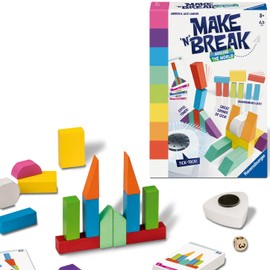 Ravensburger 22473 Make 'n' Break Around the World Board Game for the Whole Family, Game for Adults and Children from 7 Years, for 2-5 Players