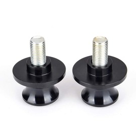 Goldfire 2pcs 10MM M10 X1.25 Motorcycle Swing arm Sliders Spools CNC Swing Arm Stand Screw for FZR 1000/600R/400 for Kawasaki Z750 /Z750S/ Z750R /ER-6F /ER-6N /Duke 125/200/390 (Black)