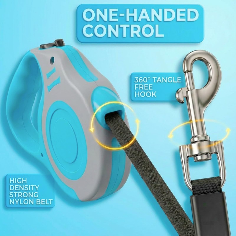 Retractable Dog Leash Lightweight 10/16FT Leash with Non-Slip Handle, for