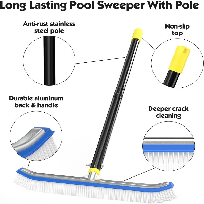 Nicecho 72" long pole Swimming Pool cleaning Brush + 18"