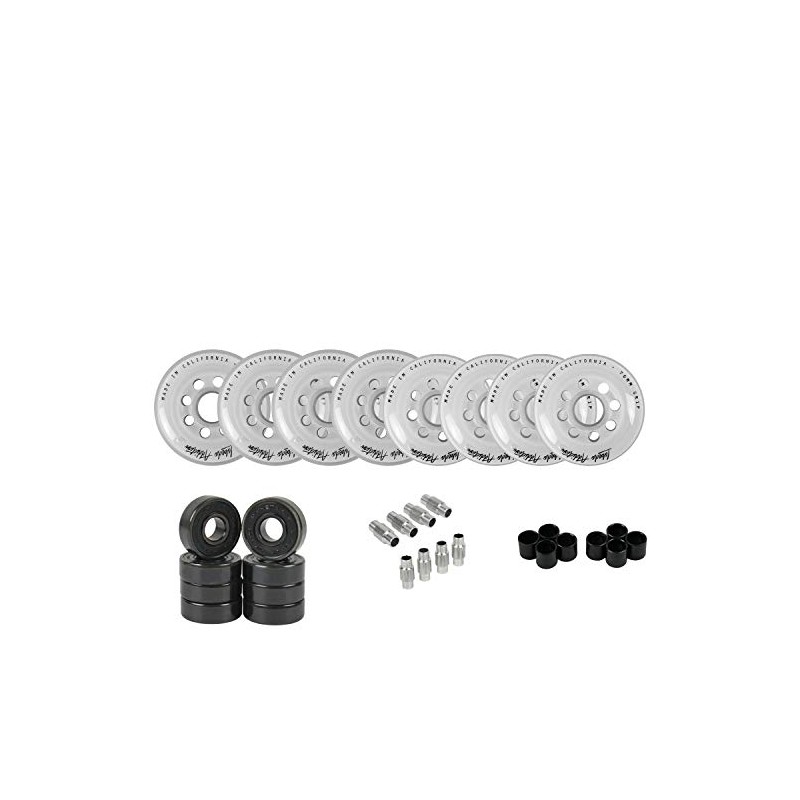 Labeda Addiction Roller Hockey Wheels + Hybrid Ceramic Bearings White