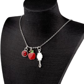 UJIMS Princess White Inspired Gifts Fairytale Apple Princess Necklace Movie Merchandise Snow Fans Gift (snowwhiteNecklace)