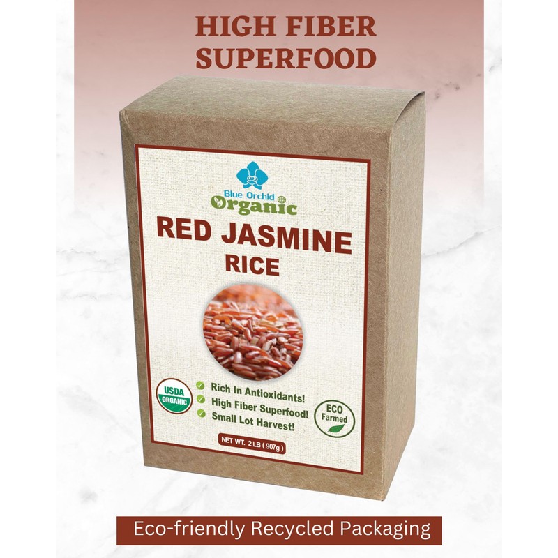 Organic Thai Red Jasmine Rice - Gluten Free - Preservative