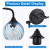 MELUCEE Bathroom Light Fixtures Black Vanity Light with Blue Striped