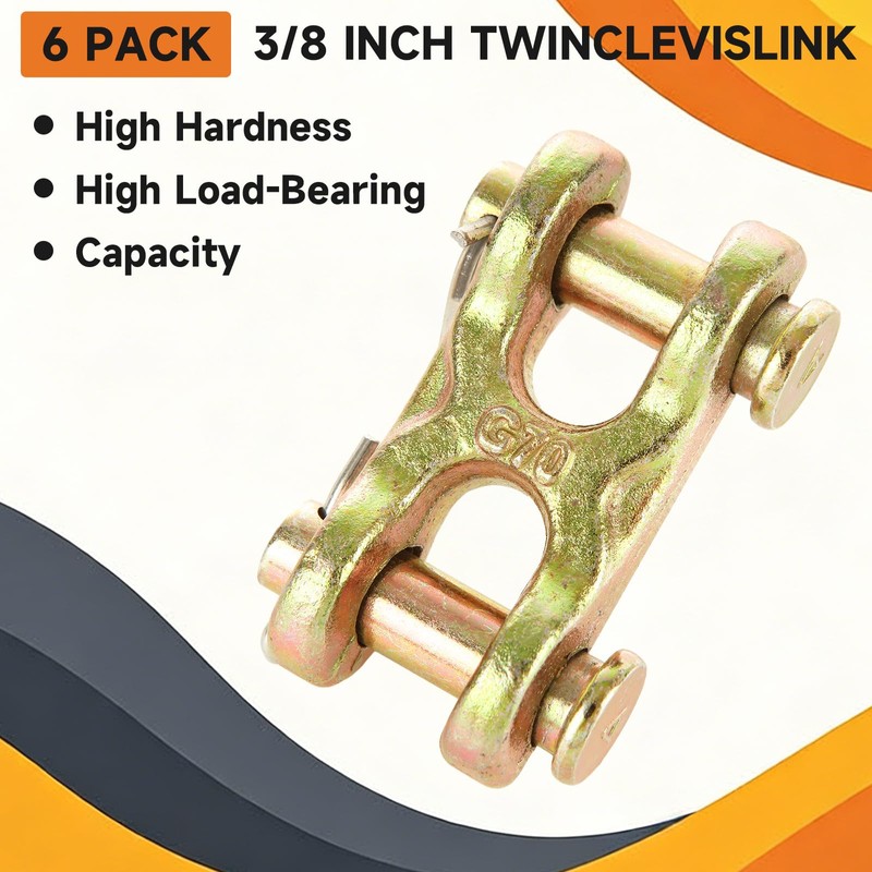 JMIATRY 6PCS 3/8 Chain Link Connector Alloy Steel 3/8 Inch