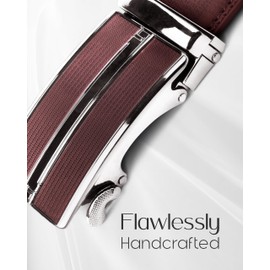 Leather Ratchet Belt For Men - Mens Belts With Automatic Buckle Adjustable - Designed in the USA