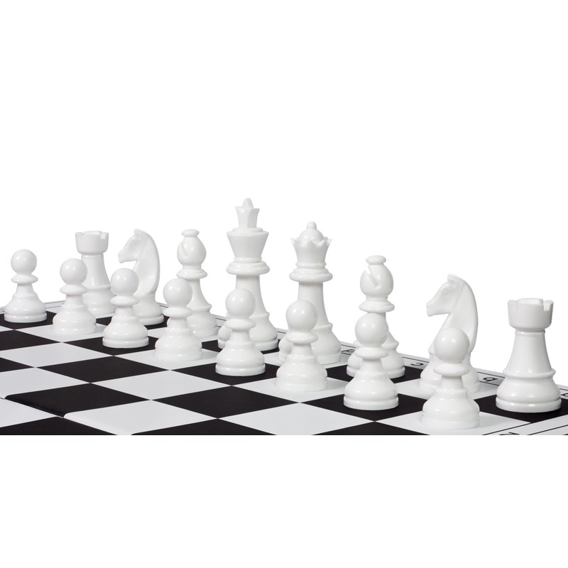Sunrise Chess Staunton 6 Plastic Chess Pieces - Snow White