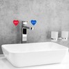 PATIKIL 4 Pairs / 8 Pieces Self Stick Hot/Cold Water
