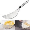 Pan Strainer Stainless Steel Half-Moon Kitchen Colander with Handle Heavy