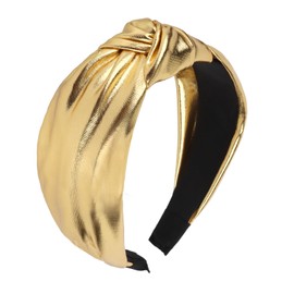 YISSION Gold Knotted Headband Wide Headbands for Women No Slip Fashion Head Band Top Knot Hairband Hair Accessories for Women