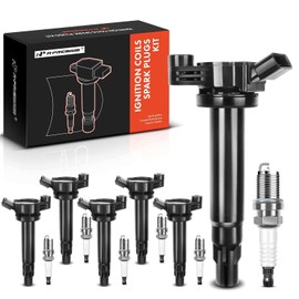 A-Premium Set of 6 Ignition Coil Pack and Iridium Spark Plugs Compatible with Toyota Camry 2005-2006, Sienna 2004-2006, Highlander 2004-2008 & Lexuss RX330 2004-2006 V6 3.3L