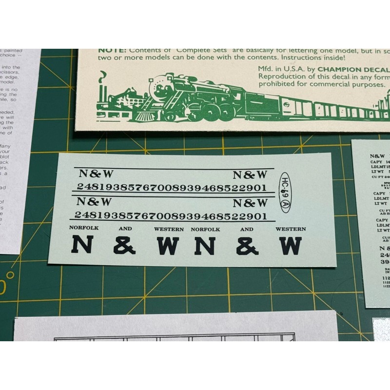Champ Decals HC-69 HO Scale Norfolk & Western Covered Hopper