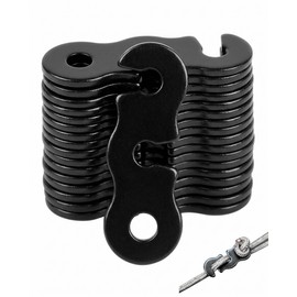 VAEIORP Wind Rope Tensioners 20 Pieces Aluminium Alloy Black Special Knurling to Prevent Slipping, Will Not Detach by Itself in Storm Ideal for Marquee Camping & Trekking