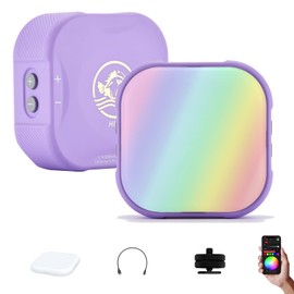 IFOOTAGE LED RGB Photography lighting, Video Light for Camera,CRI 95+,2800k~10000k,2000mAh 1070lux,RGB Portable Mini Light,Soft Cover,Purple