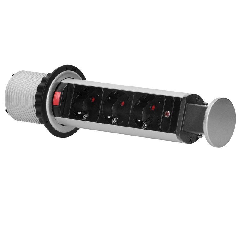 ORNO Retractable 3-Way Power Strip with Cable 1.8 m 3680