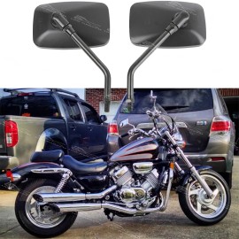 Dreamizer 10mm Motorcycle Rectangle Rearview Mirrors For Honda Magna 250 750 V30 V65 V45