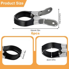 Pack of 12 Towel Clips for Beach Loungers, Large Clothes Pegs with Protection, Windproof Metal Clips for Beach Towel and Thick Clothes, 12 cm Stainless Steel Clips