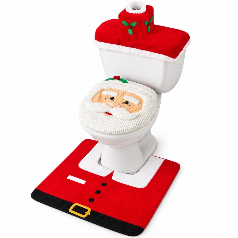 Santa Claus Toilet Seat Cover for Christmas Decor – Soft