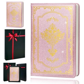 QDWXDEL A5 Hardcover Leather Journal for Women - 200 Pages Premium Paper Christian Gifts Notebook,Cross Journal with 180° Lay Flat Design for Daily Diary, Prayer & Planning (Cross Pink)