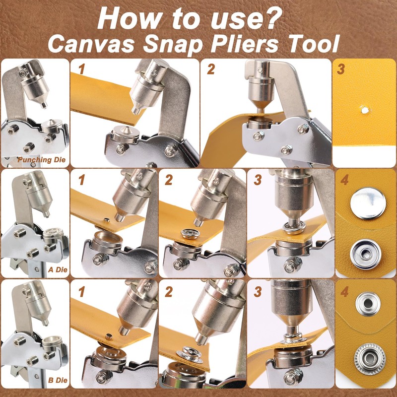 Canvas Snap Kit, Snap Fastener Tool, 405 PCS Boat Cover