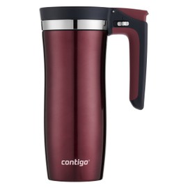Contigo Jarra para viaje, con asa y cierre automático Autoseal, insulada, de acero inoxidable, con tapa fácil de limpiar, 473 ml, negra, Spiced Wine, 16-Oz, 1