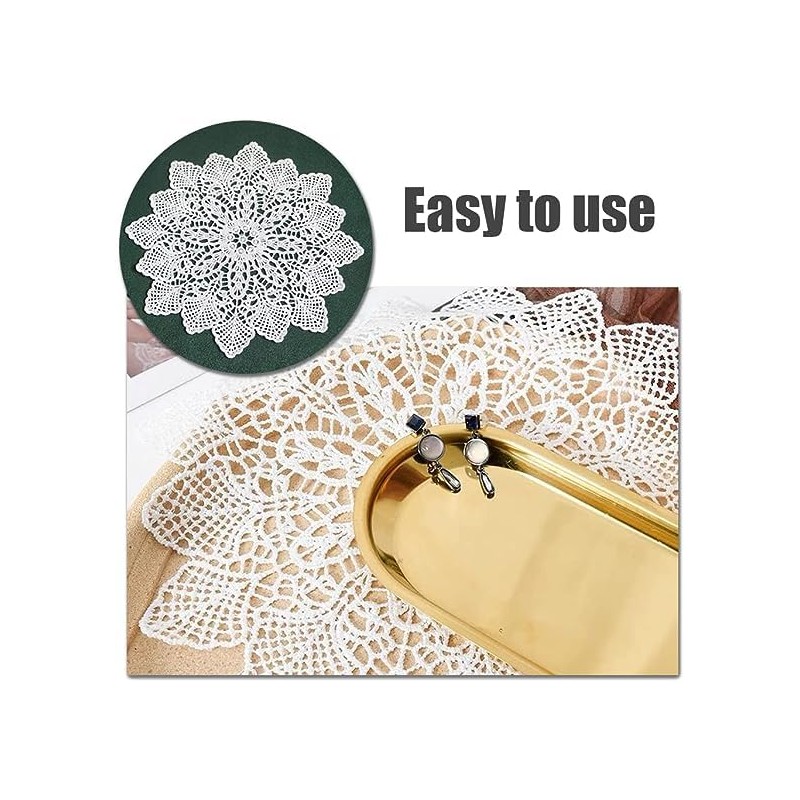 3 PCS Elegant Doyleys,Crocheted Lace Doilies,Round Placemats,Decorative placemats, lace placemats
