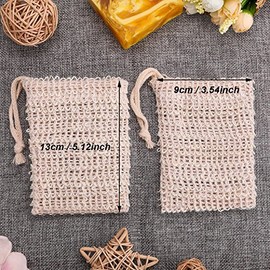 BBTO 10 Pack Exfoliating Natural Sisal Soap Bag Pouch Soap Saver