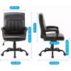 CLATINA Mid Back Leather Office Executive Chair Lumbar Support Padded